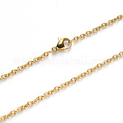 PVD Vacuum Plating 304 Stainless Steel Cable Chain Necklace&nbsp;NJEW-S420-007B-G