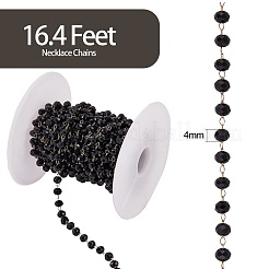 Glass Faceted Rondelle Beaded Chain&nbsp;JX304A