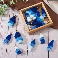16Pcs 4 Colors Polycotton(Polyester Cotton) Tassel Pendant Decorations&nbsp;FIND-TA0009-02