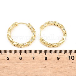Brass Micro Pave Cubic Zirconia Hoop Earrings&nbsp;EJEW-P346-05G-01