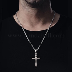 3Pcs Cross 304 Stainless Steel Surface Pendants&nbsp;STAS-SZ0003-28