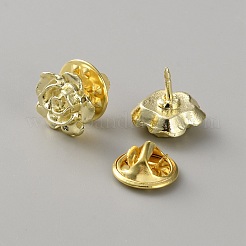 Flower Alloy Lapel Pin Backs for Backpack Clothes&nbsp;LS-JEWB-WH0026-61G