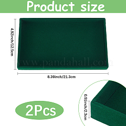 2Pcs Rectangle Wood Covered with Velvet Display Trays&nbsp;ODIS-SP0001-17B