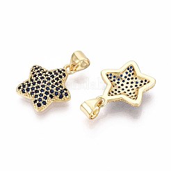 Brass Micro Pave Cubic Zirconia Pendants&nbsp;KK-T071-136G-05