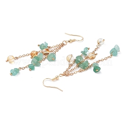 Golden Plated Brass Dangle Earrings&nbsp;EJEW-K275-01G-01