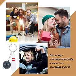 10Pcs 2 Style Bowling & Bowling Pin ABS Plastic Pendant Keychain&nbsp;KEYC-OC0001-43