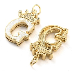 Brass Micro Pave Clear Cubic Zirconia Pendants&nbsp;KK-G498-01G-02