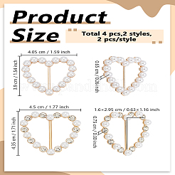 4Pcs 4 Style Alloy Rhinestone Buckle Clasps&nbsp;FIND-LP0008-20