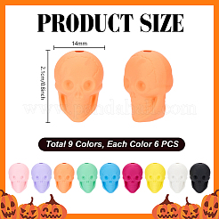 54Pcs 9 Colors Rubberized Style Opaque Acrylic Beads&nbsp;SACR-PH0002-38
