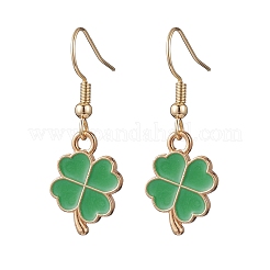 Clover Alloy Enamel Dangle Earrings&nbsp;EJEW-JE06614