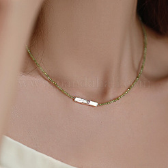 Rectangle Natural Baroque Freshwater Keshi Pearl & Faceted Round Cubic Zirconia Beaded Necklaces for Women&nbsp;WG13B90-02