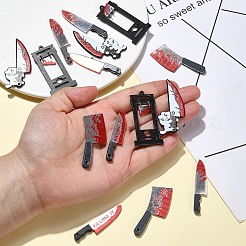15Pcs 5 Styles Halloween Printed Opaque Acrylic Pendants&nbsp;MACR-YW0003-07