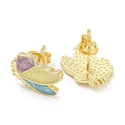 Butterfly Real 18K Gold Plated Brass Stud Earrings&nbsp;EJEW-L269-090G