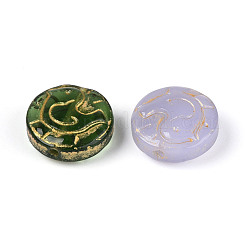 Baking Paint and Golden Metal Enlaced Glass Beads&nbsp;DGLA-T004-30M