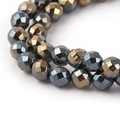 Electroplated Non-magnetic Synthetic Hematite Beads Strands&nbsp;G-P408-P-6mm