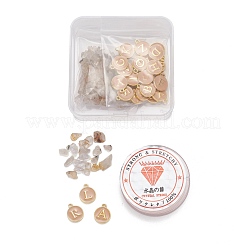 26Pcs Flat Round Initial Letter A~Z Alphabet Enamel Charms&nbsp;DIY-FS0001-62