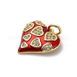 Brass Micro Pave Cubic Zirconia with Enamel Pendants&nbsp;KK-Q098-21G-A