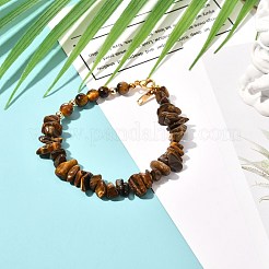 Natural Tiger Eye Beaded Bracelets Set&nbsp;BJEW-JB07023