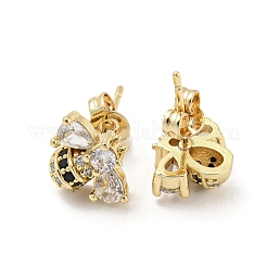 Bees Real 18K Gold Plated Brass Stud Earrings&nbsp;EJEW-L269-089G