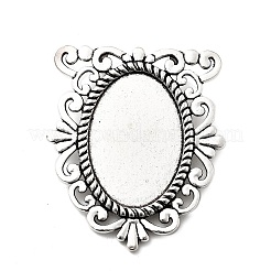 Tibetan Style Alloy Mirror Cabochon Settings&nbsp;TIBEP-S293-081AS-LF
