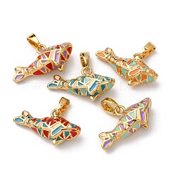 Brass Enamel Pendants&nbsp;KK-K305-01G