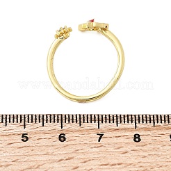 Brass Micro Pave Cubic Zirconia Cuff Rings for Women&nbsp;RJEW-L336-01G-02