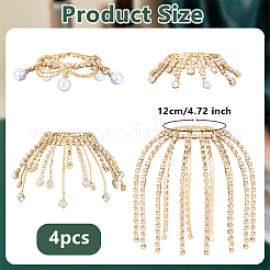 4Pcs Brass & Iron Rhinestone Wine Glass Charms&nbsp;HJEW-OC00280