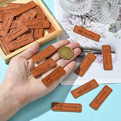 35Pcs 7 Styles PU Imitation Leather Label Tags&nbsp;AJEW-YW0001-23