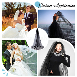 Organza & Imitation Pearls & Iron Lace Long Bridal Veils&nbsp;AJEW-WH0596-965B-02