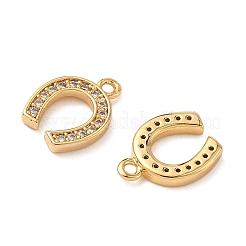 Brass Micro Pave Clear Cubic Zirconia Charms&nbsp;KK-B160-19G
