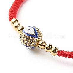 Round with Evil Eye Braided Bead Bracelet for Girl Women&nbsp;BJEW-JB06974