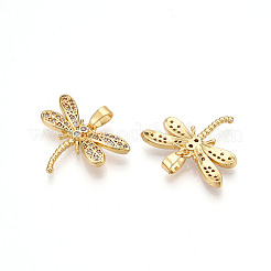 Brass Micro Pave Cubic Zirconia Pendants&nbsp;KK-N257-29G