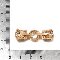 Brass Micro Pave Clear Cubic Zirconia Fold Over Clasps&nbsp;CU-CBA4292-12G