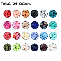 24 Colors Handmade Polymer Clay Beads&nbsp;CLAY-X0011-03C