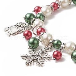 Glass Pearl Beaded Stretch Bracelet&nbsp;BJEW-TA00250