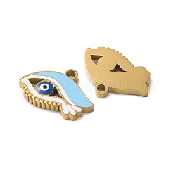 Evil Eye Themes 304 Stainless Steel Enamel Pendants&nbsp;STAS-B100-02G-04