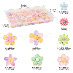 100Pcs 8 Styles Translucent & Opaque Resin Cabochons&nbsp;RESI-FS0002-32