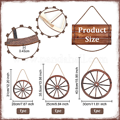 Natural Wood Hanging Wall Decorations Set&nbsp;HJEW-WH0047-22