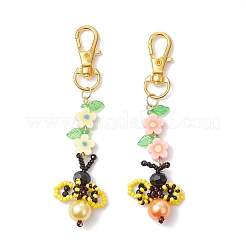 2Pcs Bees Keychains&nbsp;HJEW-MZ00305