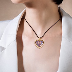 DIY Heart & Flat Round Necklace Making Kit&nbsp;DIY-SZ0007-31