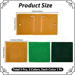 3Pcs 3 Colors Folding Velvet Jewelry Storage Bags for Earrings Rings Bracelets&nbsp;ABAG-CN0001-69A