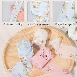 5M Polyester Fringe Flower Printed Ribbon&nbsp;OCOR-WH20006-19B
