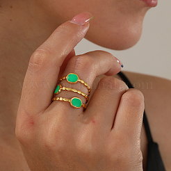 Stylish Oval 201 Stainless Steel Retro Open Cuff Ringa&nbsp;AH4457