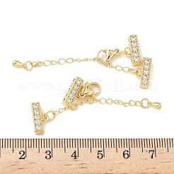 Brass Micro Pave Clear Cubic Zirconia Chain Extender&nbsp;KK-G536-16G