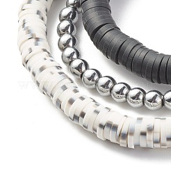 Polymer Clay Heishi Beads Stretch Bracelets Set&nbsp;BJEW-JB07395