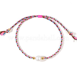 Natural Freshwater Pearl Bead Braided Bead Bracelets&nbsp;JH8725-1