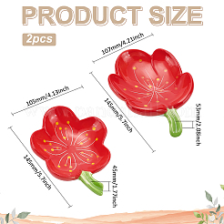 2Pcs 2 Styles Flower Shape Ceramics Soap Dish Tray&nbsp;AJEW-WR0002-79