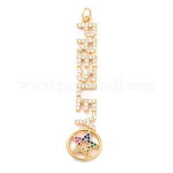 Eco-Friendly Brass Micro Pave Cubic Zirconia Pendants&nbsp;KK-K268-31G
