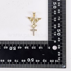 5Pcs Brass Micro Pave Clear Cubic Zirconia Pendants&nbsp;ZIRC-SZ0003-21