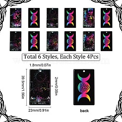 24Pcs 6 Style Printed Opaque Acrylic Pendants&nbsp;SACR-SC0001-13